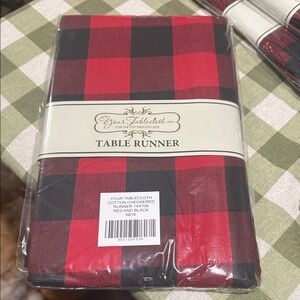 Red and Black Checkered Table Runner